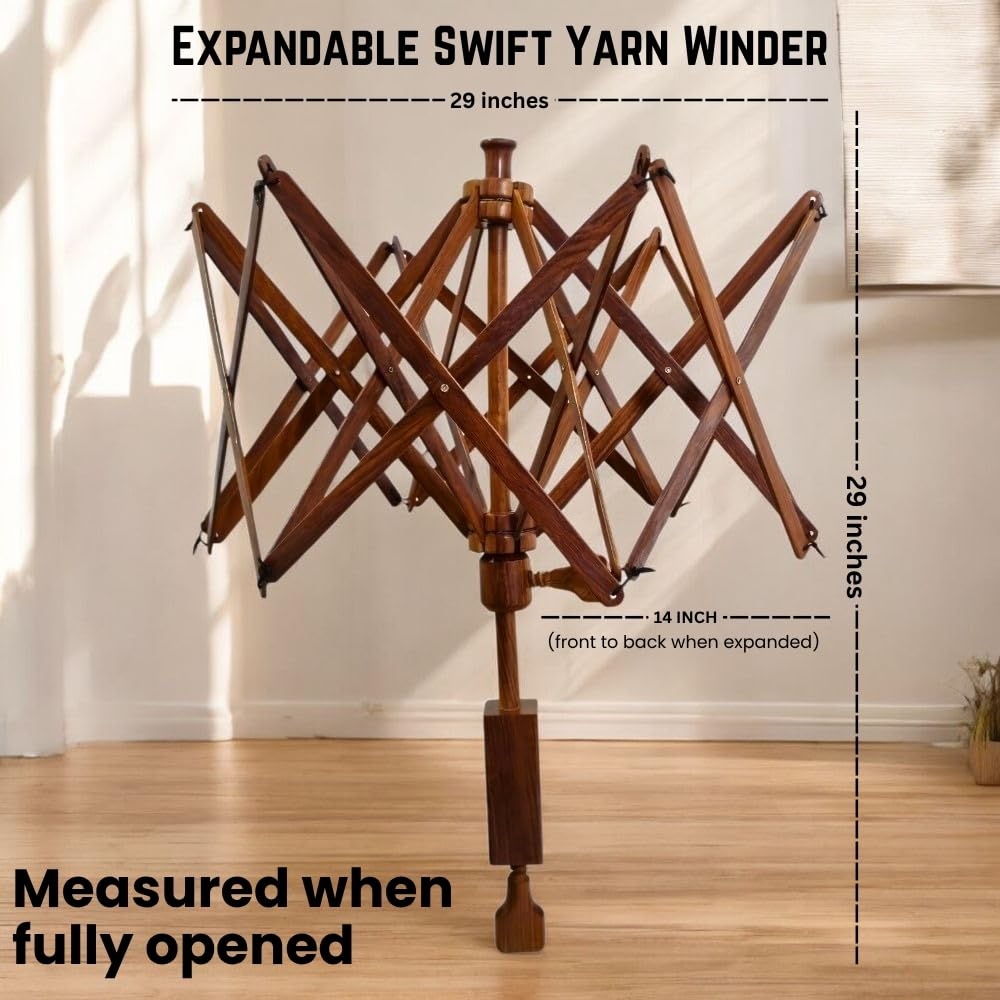 Amazon.com: DnU Avenue Wooden Yarn Swift Umbrella Onyx Winder